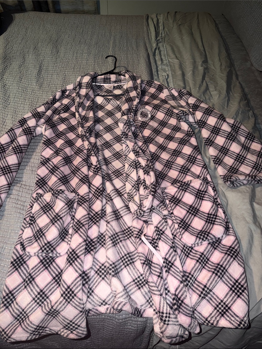 Victoria's Secret Pink and Black Plaid plush robe